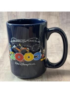Walt Disney World 2003 "The Magical Place To Be!" Blue 3D Coffee Cup Mug EUC